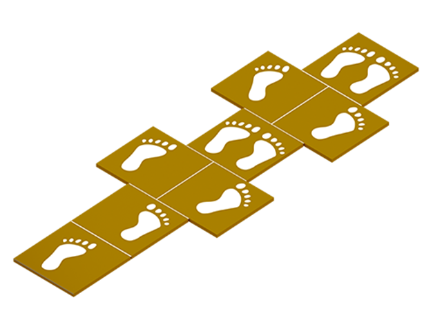 61500-06 Adımlı Seksek Oyun Takımı 8'Lİ (40x40x2cm Bordo-Sarı-Siyah-Yeşil ve Beyaz)