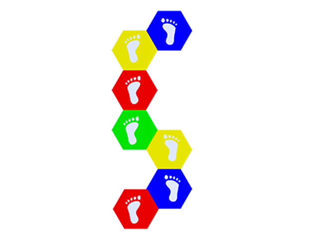 61500 - 20 Adımlı Altıgen Seksek Oyun Takımı 8'Lİ (Özel Renk)