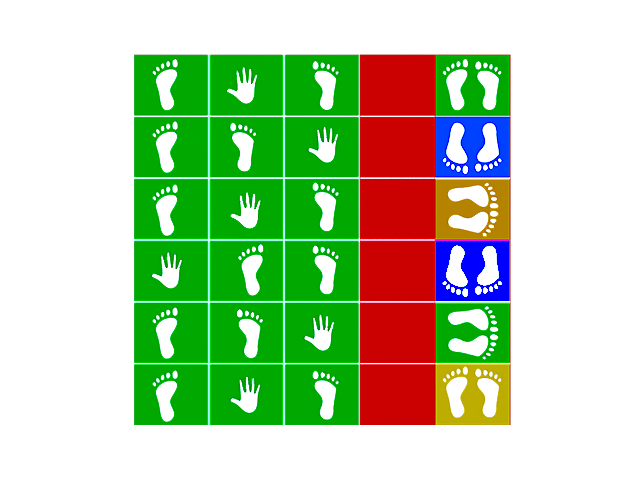 61500 - 11 Fiziksel Beceri Ve Denge Oyun Takımı 24'LÜ (40x40x2cm Bordo-Sarı-Siyah-Yeşil ve Beyaz)