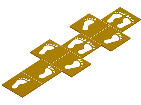 61500-06 Adımlı Seksek Oyun Takımı 8'Lİ (40x40x2cm Bordo-Sarı-Siyah-Yeşil ve Beyaz)