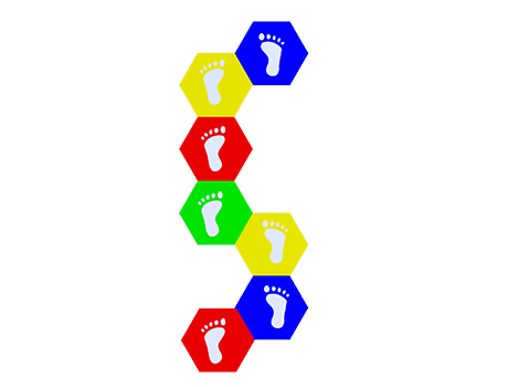 61500 - 20 Adımlı Altıgen Seksek Oyun Takımı 8'Lİ (Özel Renk)