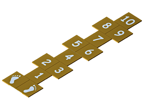 61500 - 30 Rakam Seksek Oyun Takımı 12'Lİ (50x50x2cm Bordo-Sarı-Siyah-Yeşil ve Beyaz)