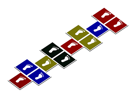 61500 - 31 Adımlı Seksek Oyun Takımı 12'Lİ (50x50x2cm Özel Renk)