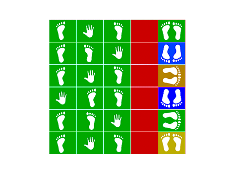 61500 - 11 Fiziksel Beceri Ve Denge Oyun Takımı 24'LÜ (40x40x2cm Bordo-Sarı-Siyah-Yeşil ve Beyaz)