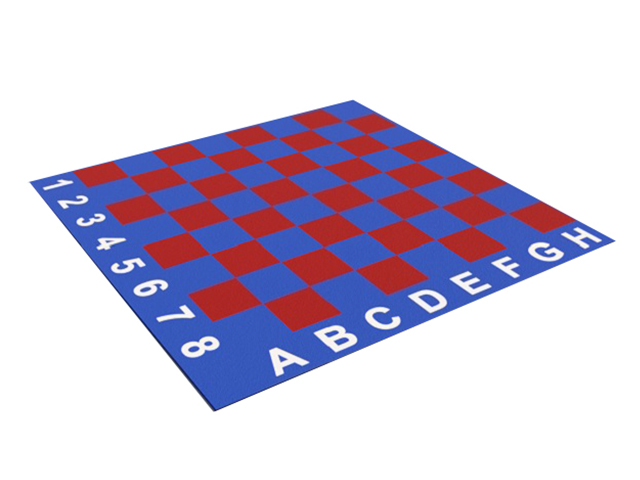 61510 - 08 Kauçuk Karo Bahçe Satrancı Oyun Takımı (Özel Seri /Bordo-Mavi)