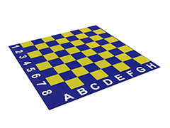 61510 - 06 Kauçuk Karo Bahçe Satrancı Oyun Takımı (Özel Seri /Sarı-Lacivert)